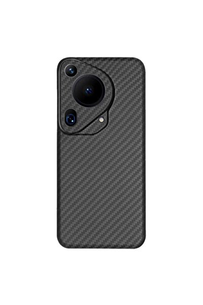 SILKASE Husa fibra de carbon pentru Huawei Pura 70 Ultra, aramid kevlar, negr...