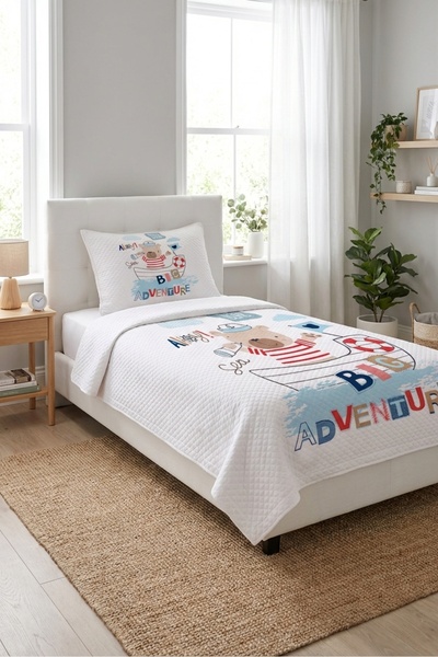 Evmila Παιδικό σετ πικέ με θέμα την περιπέτεια των ναυτών με αρκουδάκια - Χαρ...