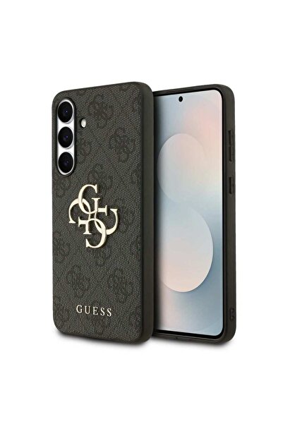 Guess PU 4G Μεταλλική Θήκη με Λογότυπο για Samsung Galaxy S25 FE Γκρι