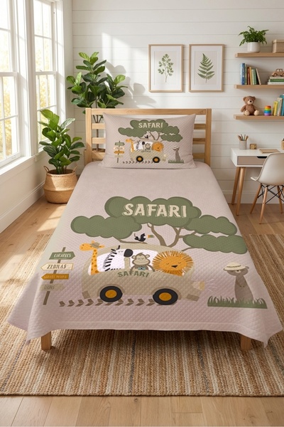 Evmila Παιδικό σετ πικέ με θέμα το ζούγκλα της Σαφάρι-Φύση, Περιπέτεια, Μοντέ...