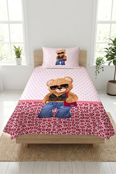 Evmila Σετ Πικέ με Λεοπάρ Χαριτωμένο Αρκουδάκι- Μοντέρνο Διακοσμητικό Κάλυμμα...