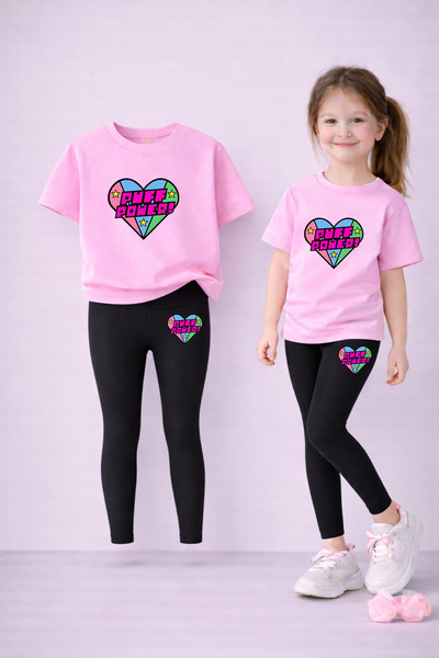 LORVEX Комплект клин и тениска за майка и дъщеря, 100% памук, еластичен, удоб...