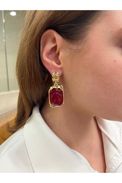 ANGELSS JEWELLERY أقراط ذهبية مرصعة باللؤلؤ (أقراط لؤلؤية مربعة عتيقة الطراز)...