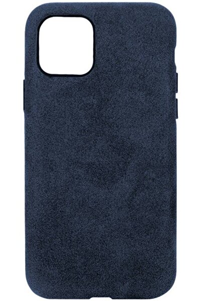 SILKASE Husa alcantara pentru iPhone 11 Pro, culoare albastru