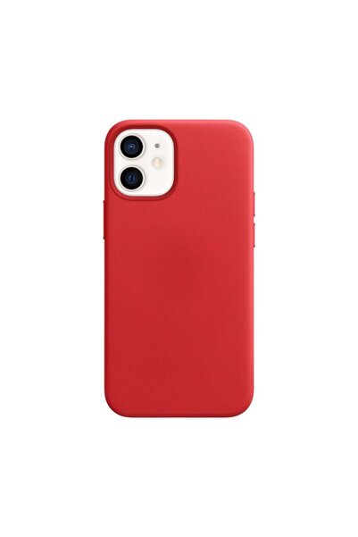 SILKASE Husa compatibila cu Apple iPhone 12 Mini, SILKASE, piele, culoare rosu