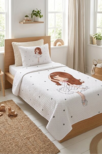 Evmila Σετ Βρεφικής Πικέ με Φιγούρα Μπαλαρίνας με Πουά - Κομψό Καπιτονέ Κάλυμ...