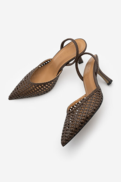 Marjin Γυναικεία παπούτσια στιλέτο με μυτερή μύτη, πλεκτά στο χέρι, με ελαστι...