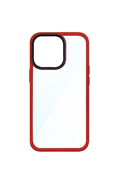 SILKASE Husa pentru Apple iPhone 13 Pro, plastic/cauciuc, transparent/rosu