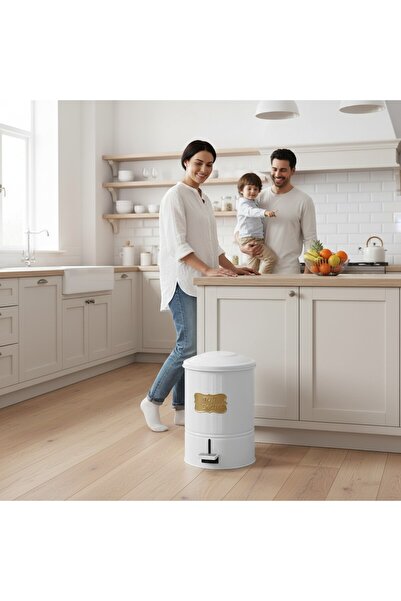 Simply Now 16 Litre Pedallı Metal Çöp Kovası | Fırın Boya Paslanmaz | Kovasız...