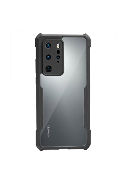 SILKASE Калъф за Huawei P40 Pro, Антигравитационен, черен/прозрачен цвят