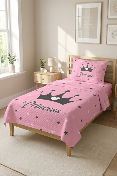 Evmila Σετ Βρεφικό Πικέ με Κορώνα και Αστέρια σε Ροζ Χρώμα - Μοντέρνο Καπιτον...