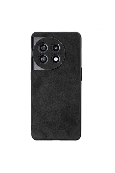 SILKASE Θήκη Alcantara για OnePlus 11, μαλακό υλικό, μαύρο χρώμα