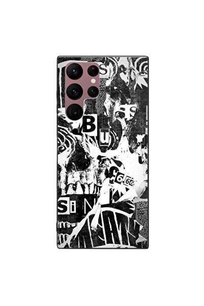 SILKASE Θήκη για Samsung Galaxy S22 Ultra, από καουτσούκ/αλουμίνιο, μαύρο χρώ...