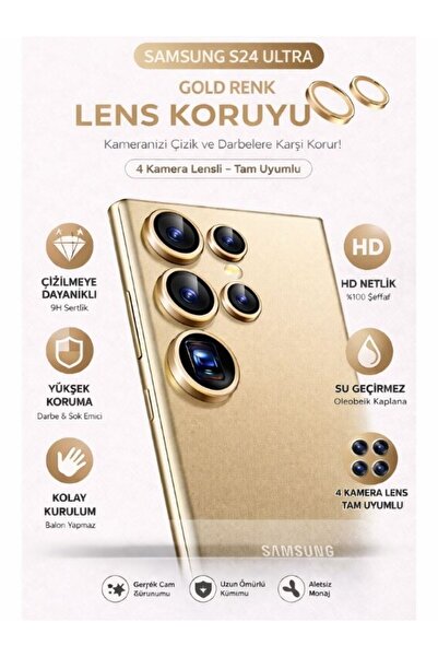 Massemr Samsung Galaxy S24 Ultra Ezar Metal Camera Lens Protector Anti-Scratc...