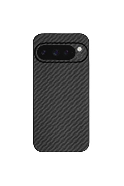 SILKASE Husa fibra de carbon pentru Google Pixel 9 Pro, aramid kevlar, negru mat