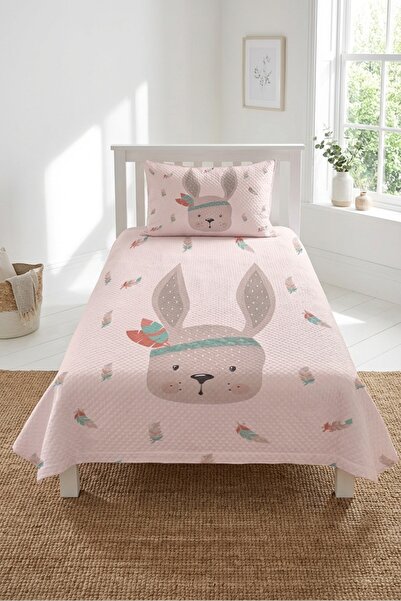 Evmila Παιδικό σετ πικέ με σχέδιο από φτερά κουνελιού - Καπιτονέ κάλυμμα κρεβ...