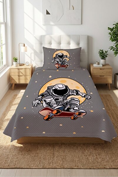 Evmila Astronaut Skateboard Starry Youth Single-Person Pique Set - Φουτουριστ...