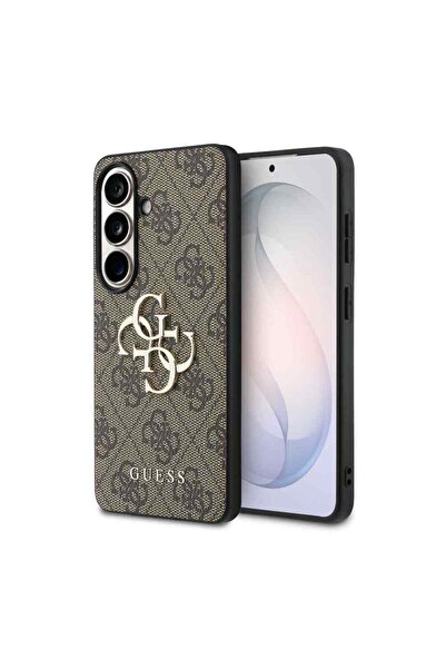 Guess PU 4G Μεταλλική Θήκη με Λογότυπο για Samsung Galaxy S26 Καφέ