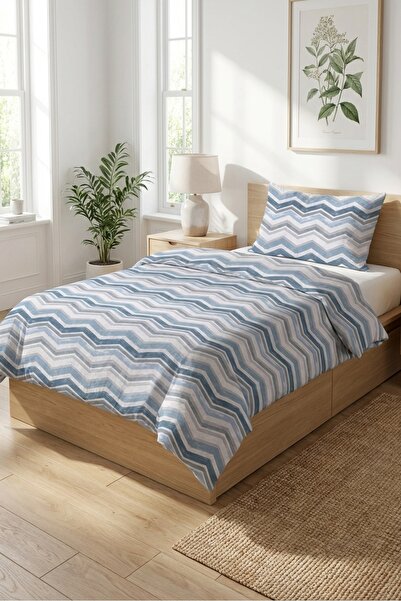 Evmila Παιδικό σετ πικέ με γεωμετρικό σχέδιο ζιγκ-ζαγκ - Καπιτονέ κάλυμμα κρε...