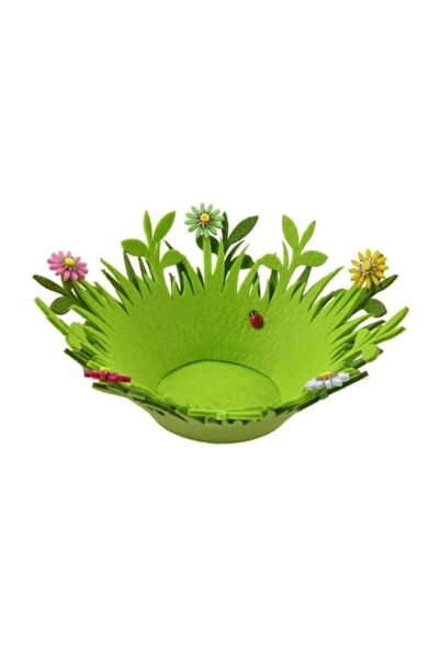 OEM Διακοσμητικό Πασχαλινό Καλάθι, Σχέδιο με Λουλούδια και Πασχαλίτσες, από Τ...