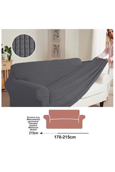 OEM Ελαστικό Κάλυμμα Καναπέ για Τρία Θέσεις, Γκρι, 170x215εκ.