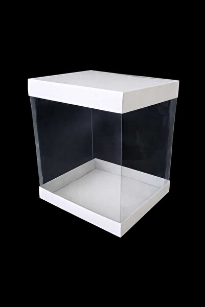 BOXSTATION Pasta_bohça_çeyiz_hediye 35x35x45 1 adet beyaz kutu