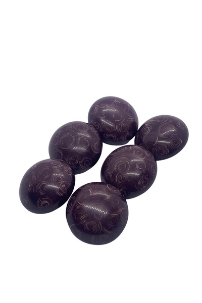 Düğmece Yuvarlak 6 Adet Plastik Düğme (30mm, Kahve)