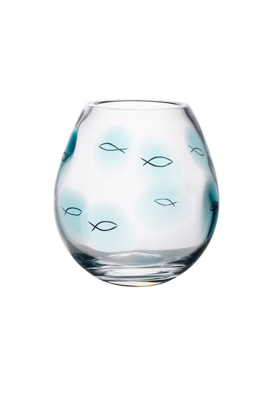 Paşabahçe Fish Vase Green Turquoise