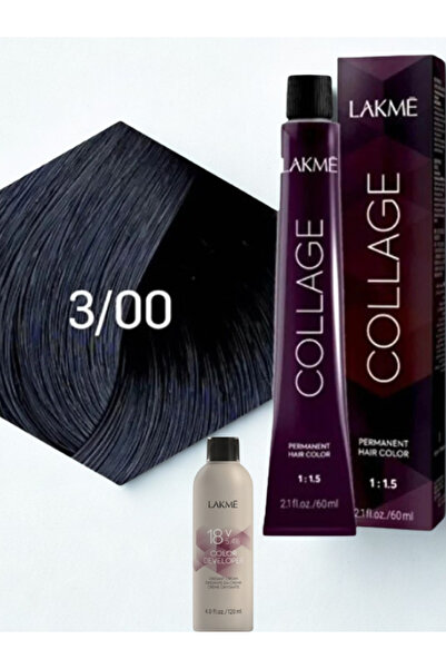 LAKMÉ صبغة 3/00 بني غامق مكثف مع أكسجين vol18 - 5.4% – تغطية مثالية ولون غني
