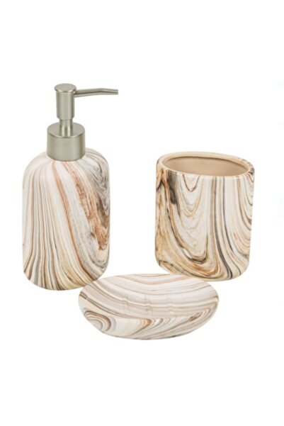 Wonderland Ceramic Bathroom Set Beige/Brown