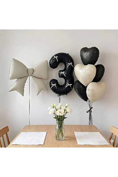 ÇITIPITISTORE Σετ μπαλονιών για πάρτι γενεθλίων με κρεμ φιόγκο