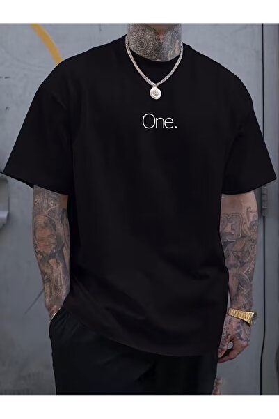 JENOLAN Male One. Printed Oversize Large Size T-Shirt Loose Fit