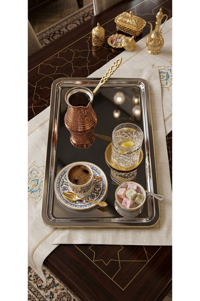 Eylül's Home 6'lı Çelik Sunum Tepsisi, Paslanmaz Çelik, Sunumluk, Ölçü ( 32× ...