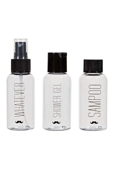 OEM Σετ 3 μπουκαλιών ταξιδίου, διαφανή, με καπάκι, 3 x 80 ml