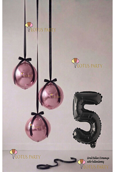 LOTUS PARTY مجموعة بالونات وردية - بالون على شكل كرة أرضية وردي - بالون على ش...