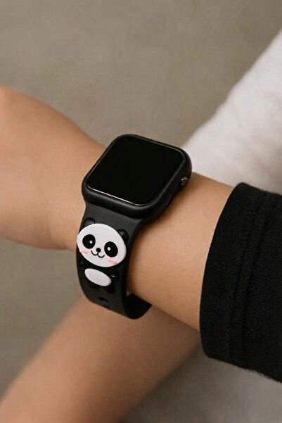 gturkstore Panda Figürlü Çocuk Kol Saati (Akıllı Saat Değildir ) Siyah