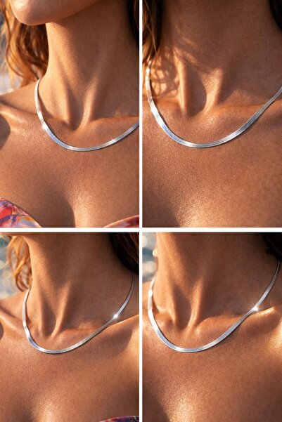 BESTYSO Women's Stainless Steel Italian Chain Necklace 45cm