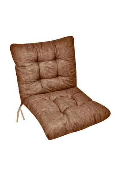 OEM Μαξιλάρι καρέκλας κήπου με πλάτη, διπλής όψης, καφέ