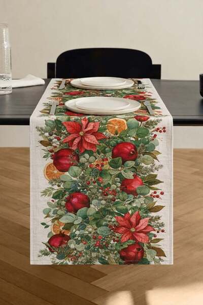 dekomall home & living Βαμβακερό Χαλάκι με Σχέδιο Ρόδια και Λουλούδια 50*150 ...