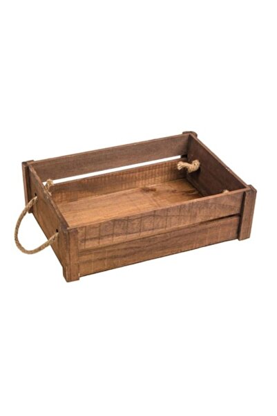 Wonderland Διακοσμητικό Ξύλινο Κουτί με Σχοινένιες Λαβές