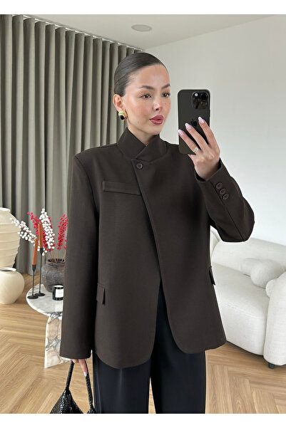 My Blog Μπουφάν Bitter Brown με όρθιο γιακά - 4103