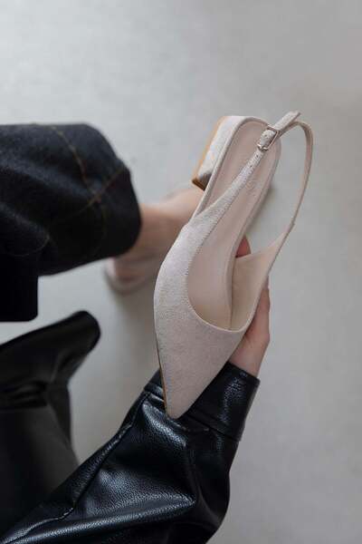 STRASWANS Γυναικεία παπούτσια Jesse με τακούνι, σουέντ, μπεζ