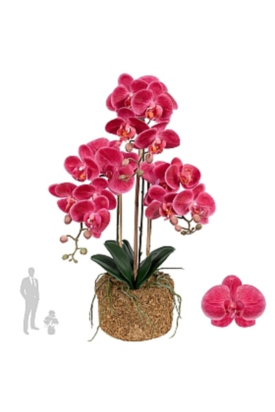 Roberto Rossi Orhidee artificială roz-magenta, cu aspect realist, înălțime 61...