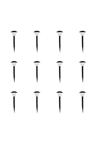 Wonderland Σετ 12 Ηλιακών Φωτιστικών LED Κήπου, Μαύρα, 30 εκ.