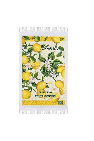 ANTBRO Kitchen Towel Cotton White with Lemon Print