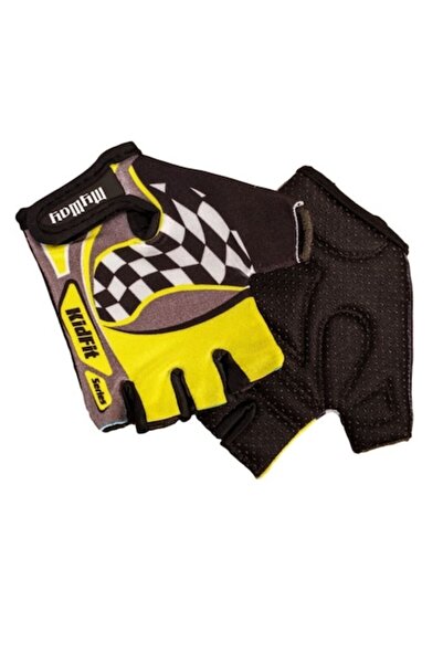 Wonderland Παιδικά Γάντια Ποδηλασίας, Μαύρο/Κίτρινο, 8 εκ.