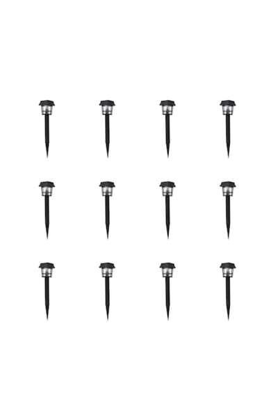 Wonderland Σετ 12 Ηλιακών Φωτιστικών LED για τον Κήπο, Μαύρα, 24 εκ.