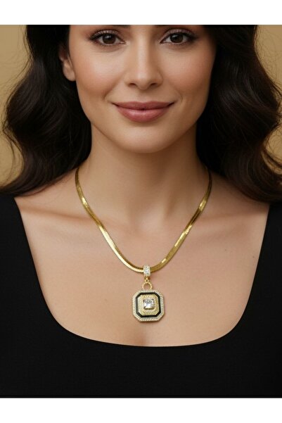 Generic Brand Zircon Baguette Stone Luxury Design Steel Italian Chain Necklace