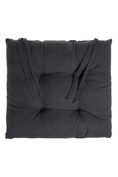 OEM Διακοσμητικό Μαξιλάρι Καρέκλας με Κορδόνια, Ανθρακί, 40x40x5εκ.