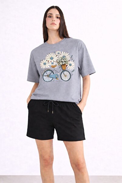 Gutsy Μπλουζάκι και σορτς με στάμπα ποδηλάτου και μαργαρίτας